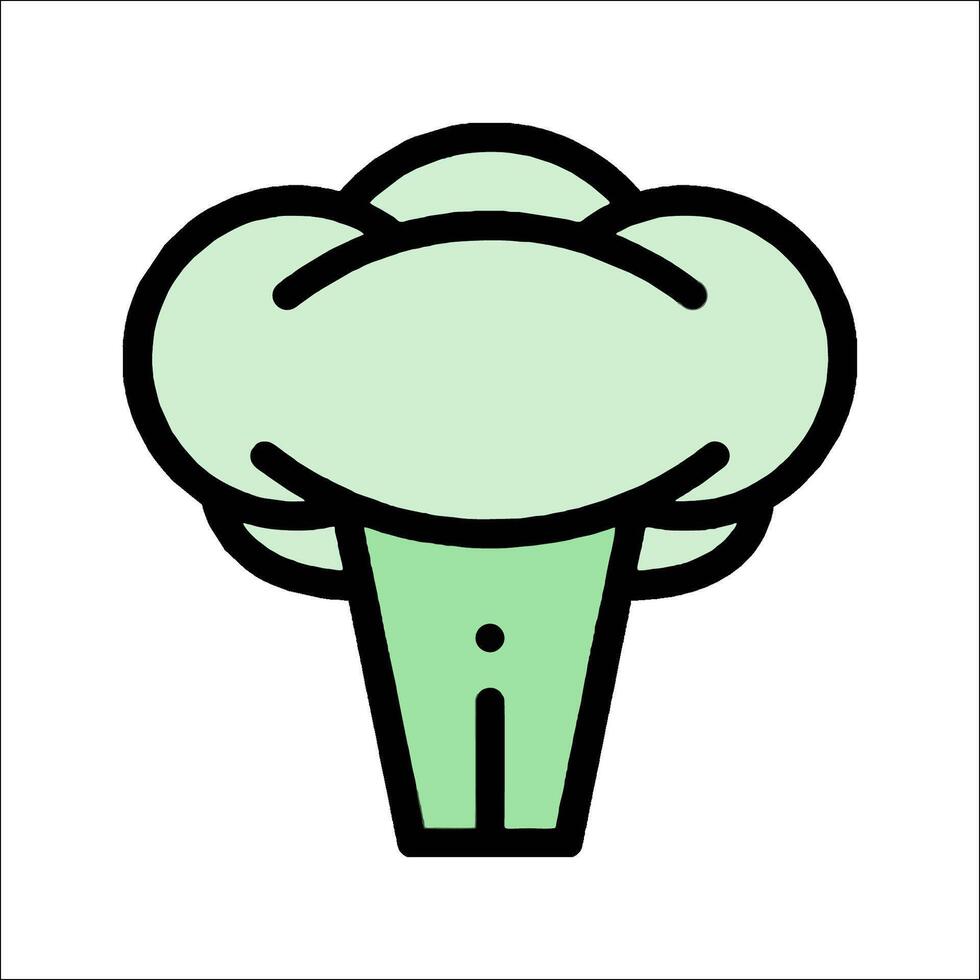 A broccoli icon in a line style vector