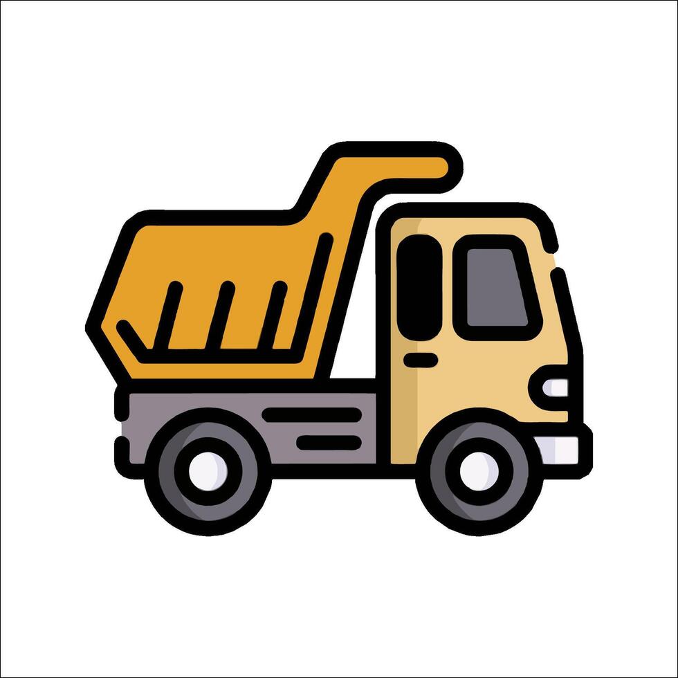 A dump truck icon on a white background vector