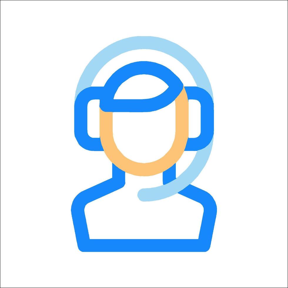 A person wearing a headset icon vector