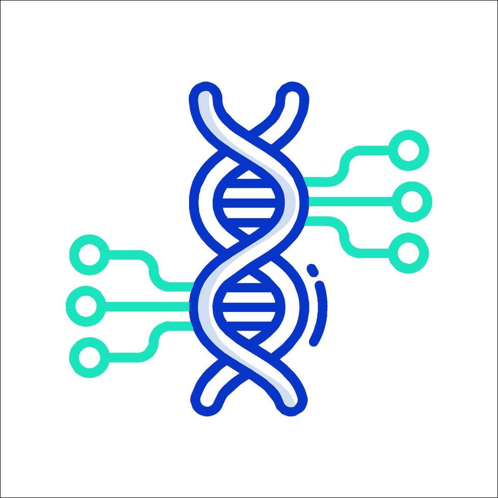 Dna molecule icon, illustration vector