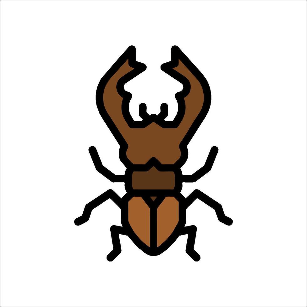 A brown bug icon on a white background vector