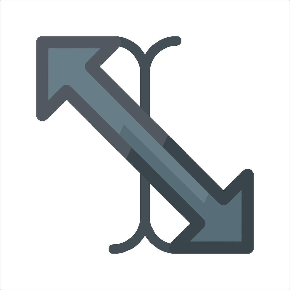 A gray arrow pointing to the right vector