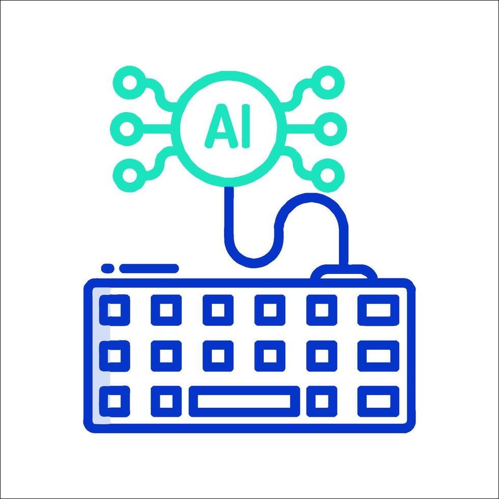 Ai technology line icon vector