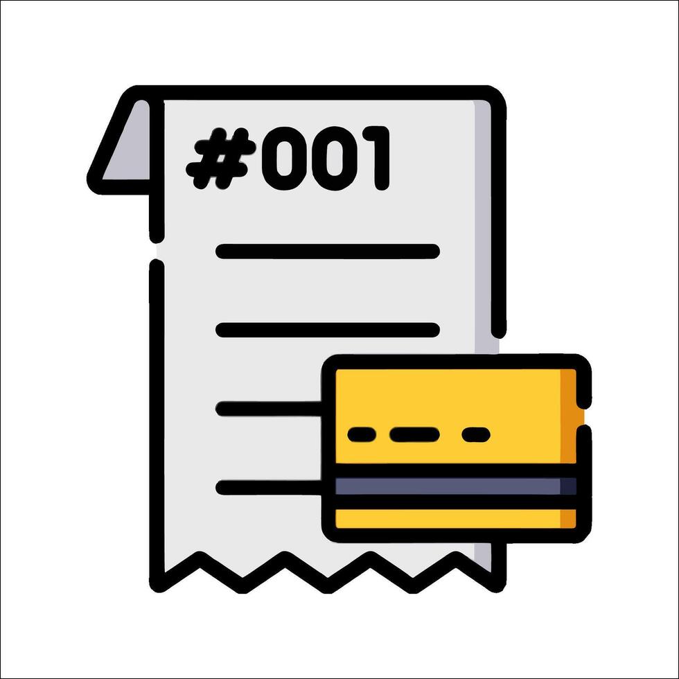 A credit card and a receipt icon vector