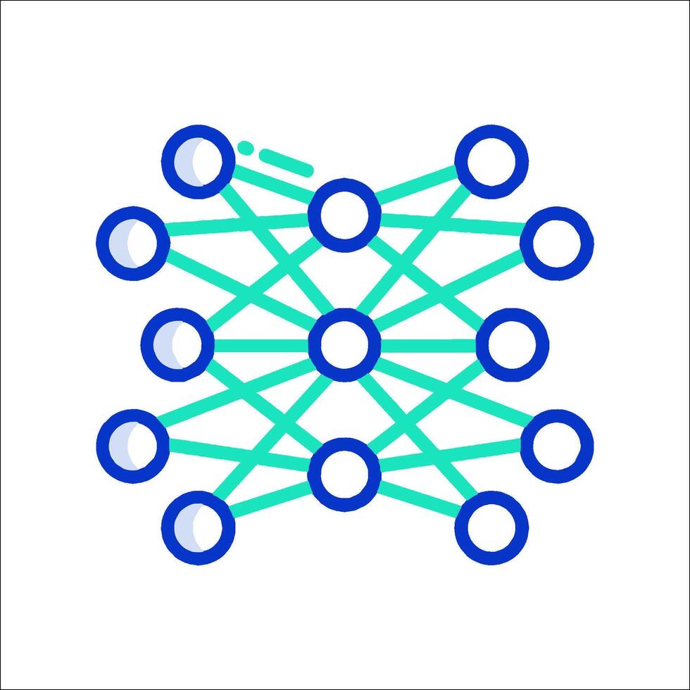 A diagram of a network with circles and circles vector