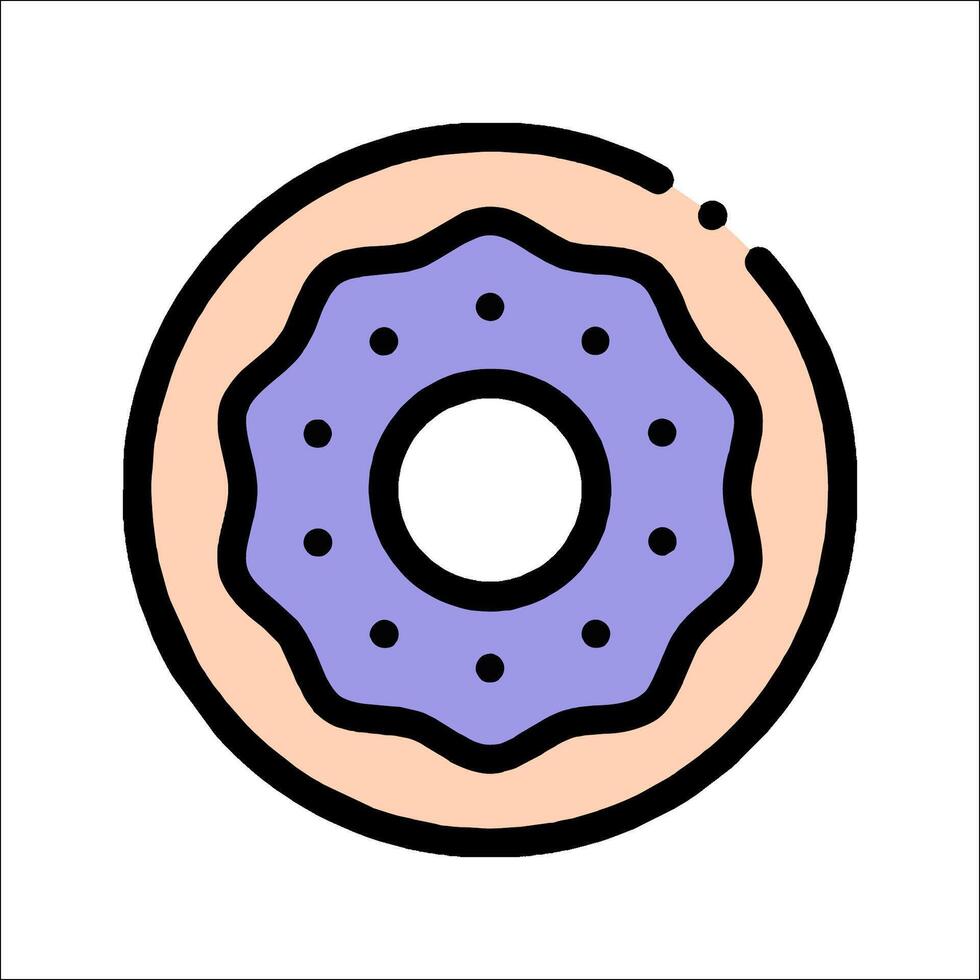 A donut icon in a flat style vector
