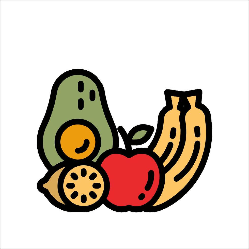Fruit and vegetables icon illustration vector
