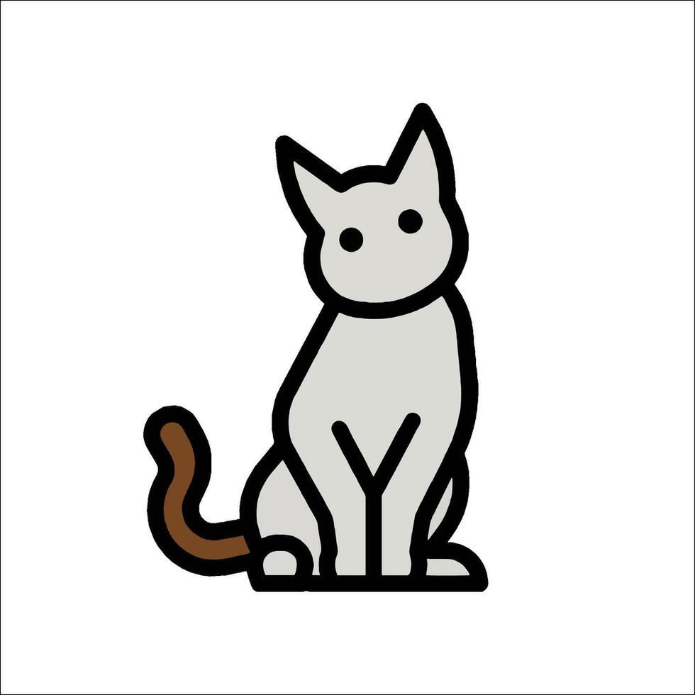 A cat is sitting on a white background vector