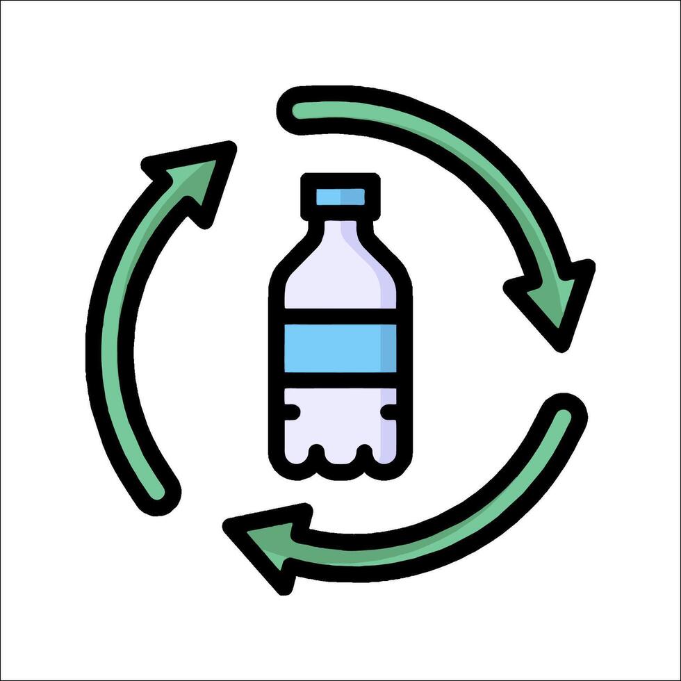 A bottle of water surrounded by arrows and arrows vector