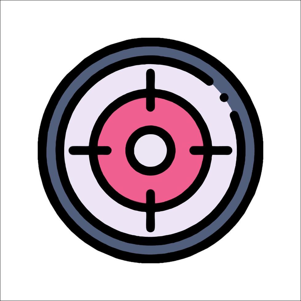 A pink and black target icon on a white background vector