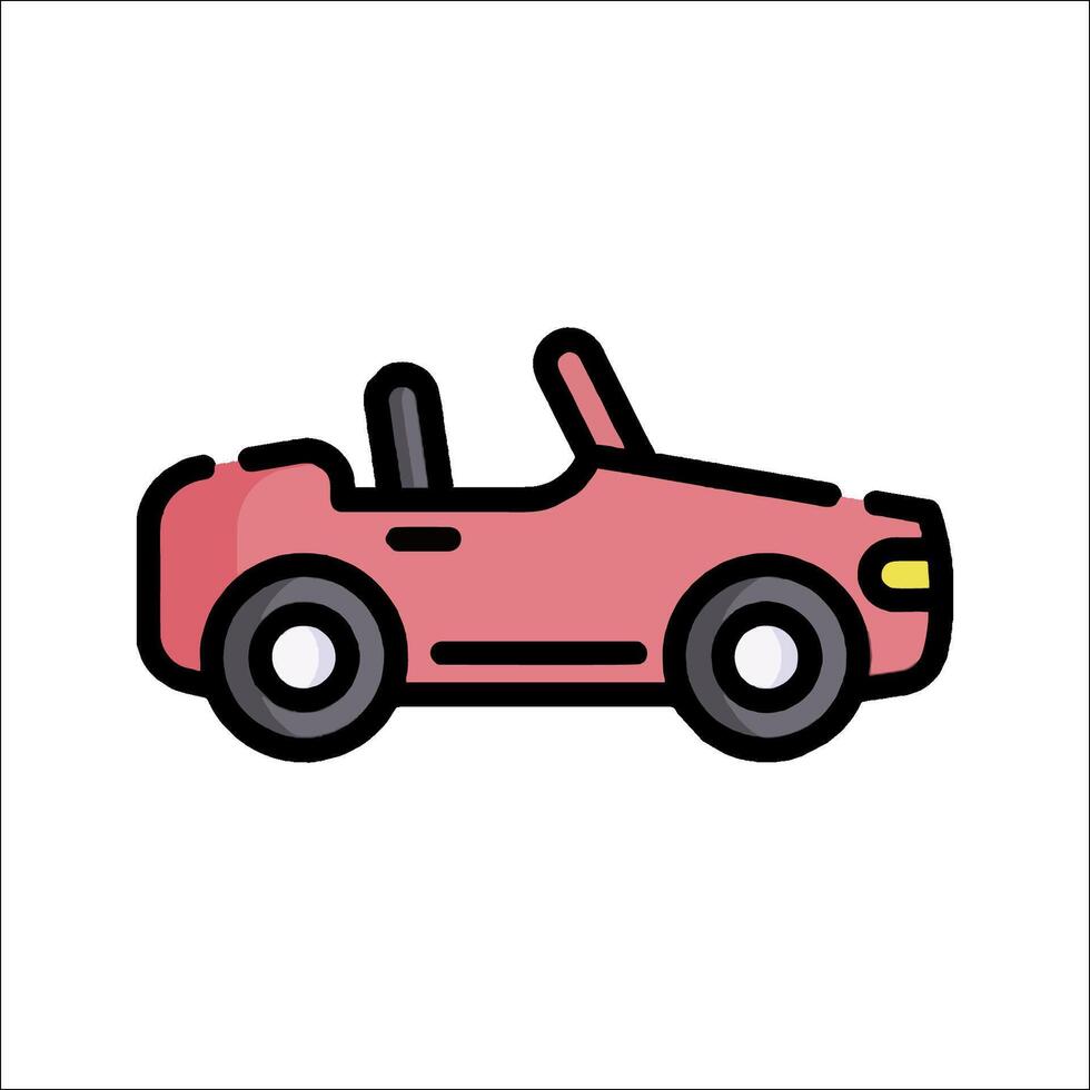 A pink car icon on a white background vector