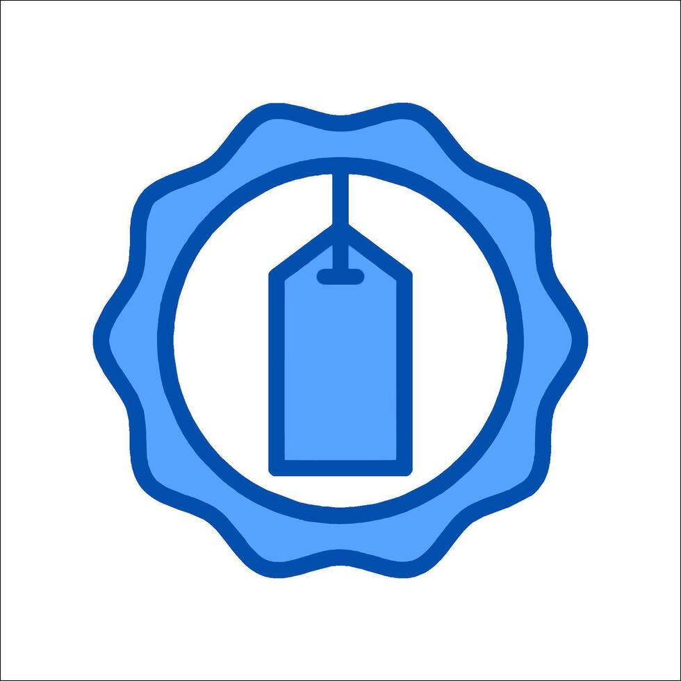 A blue label with a price tag on it vector