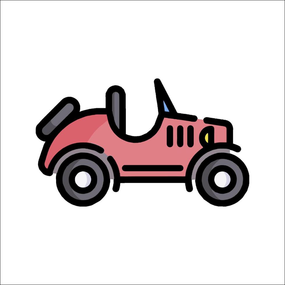 A pink car icon on a white background vector