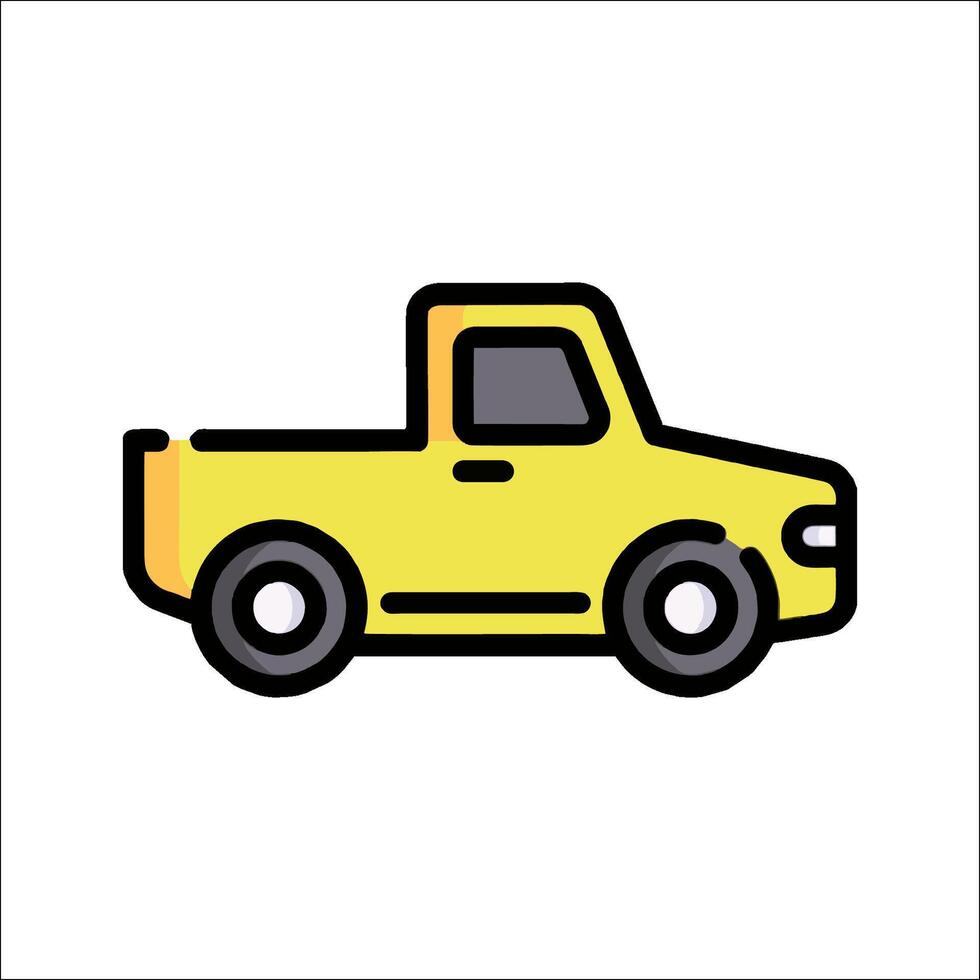 A yellow truck icon on a white background vector