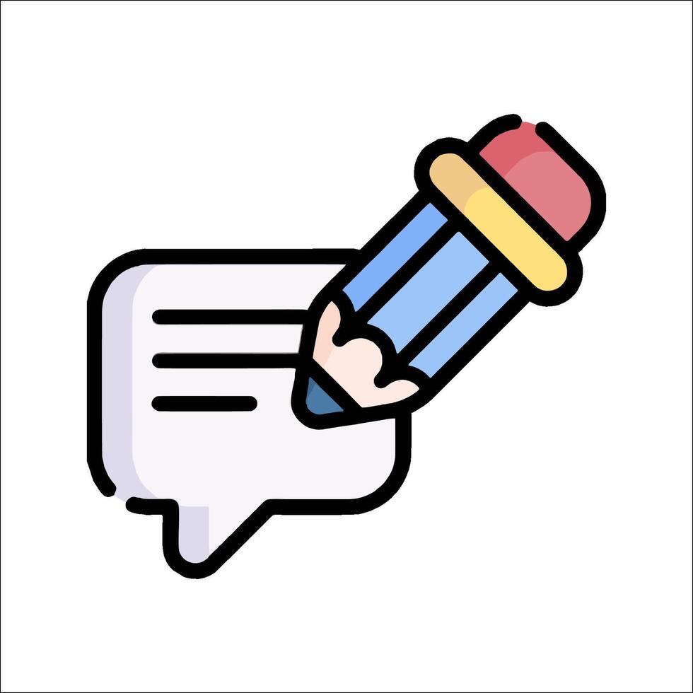 Pencil and speech bubble icon illustration vector