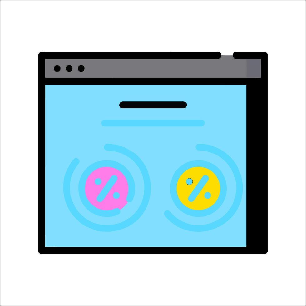 A web page with two different colored buttons vector