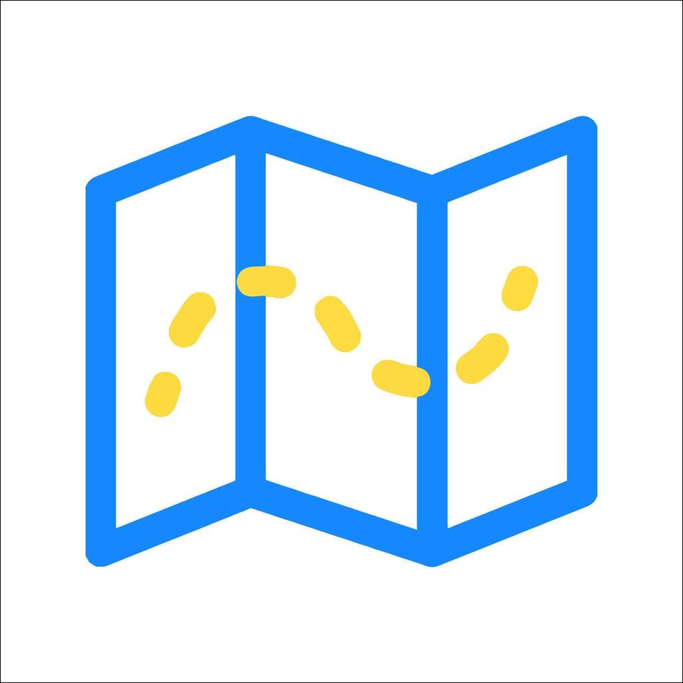 A map with a yellow dot on it vector