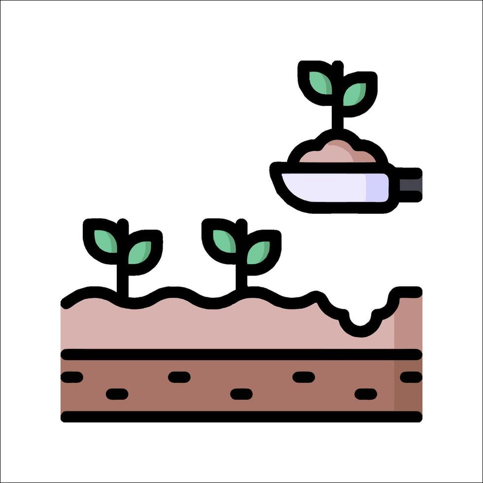 Planting seedling icon illustration vector
