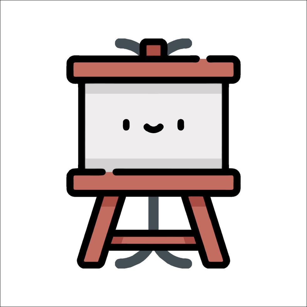 A cartoon character sitting on a easel vector