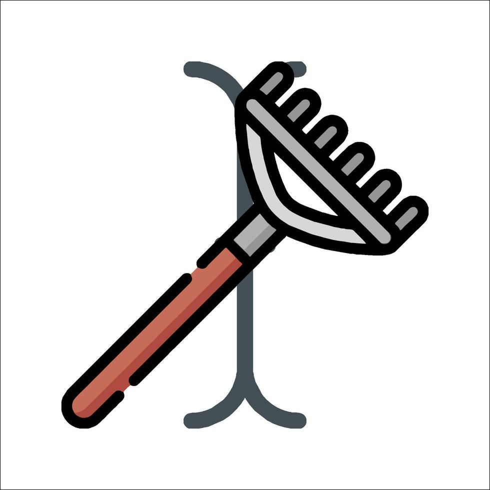 A rake icon on a white background vector