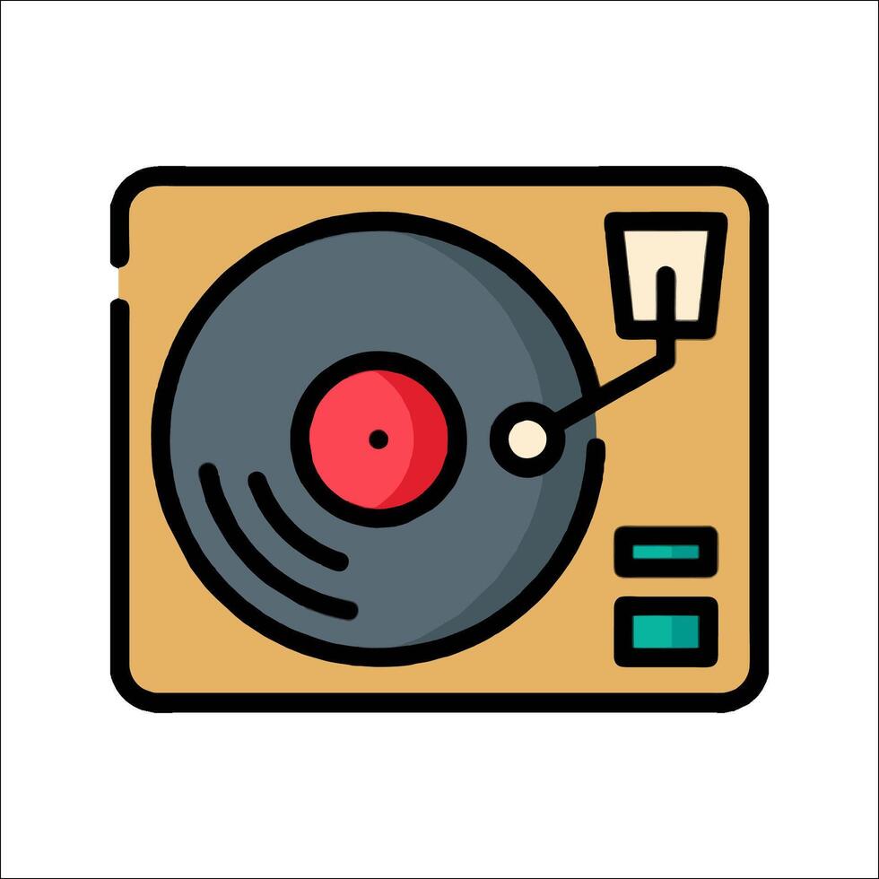 An icon of a turntable on a white background vector