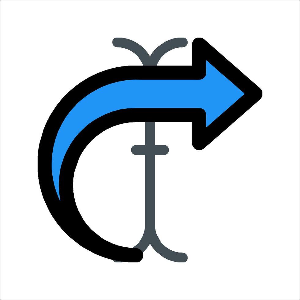 A blue arrow pointing to the right vector