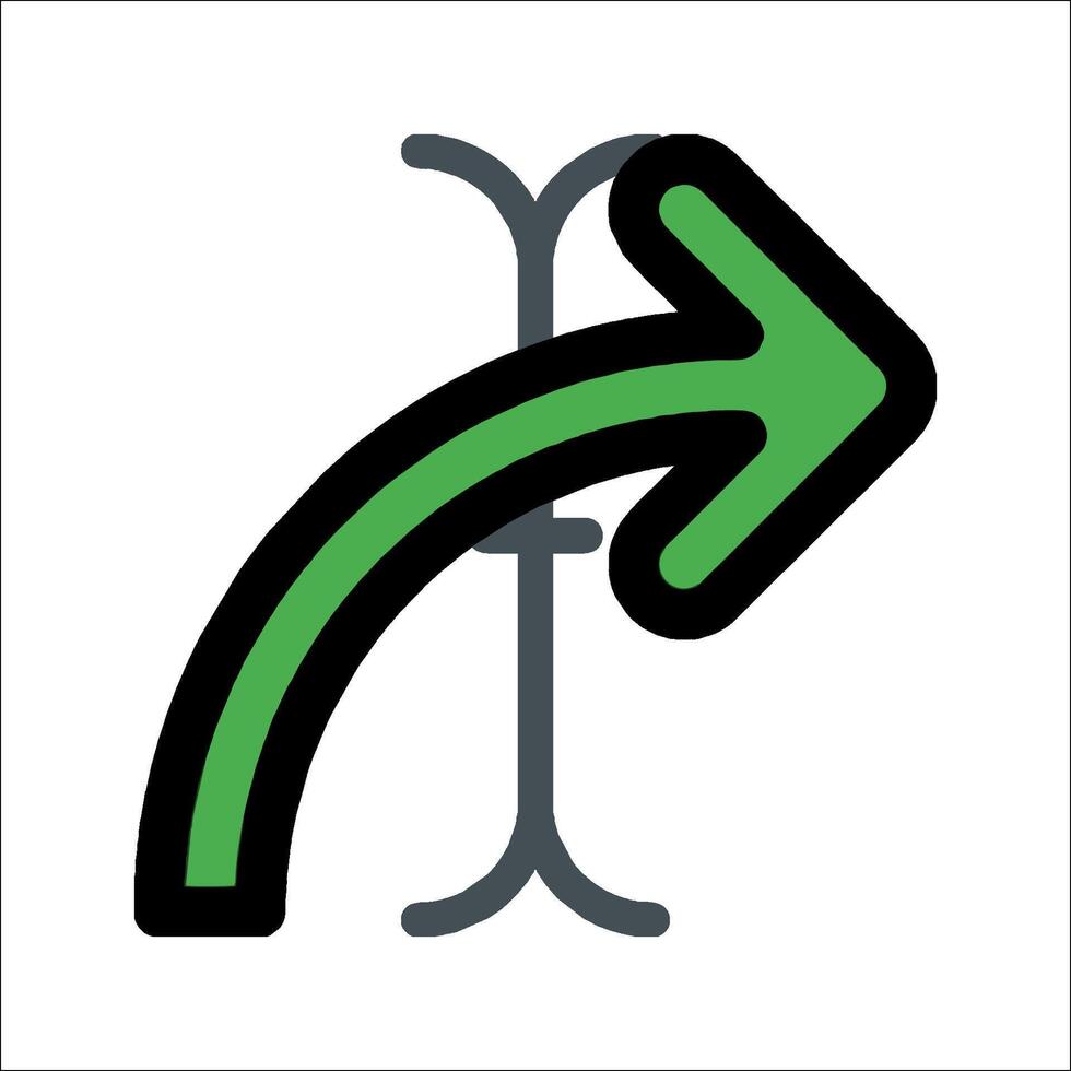 A green arrow pointing to the right vector