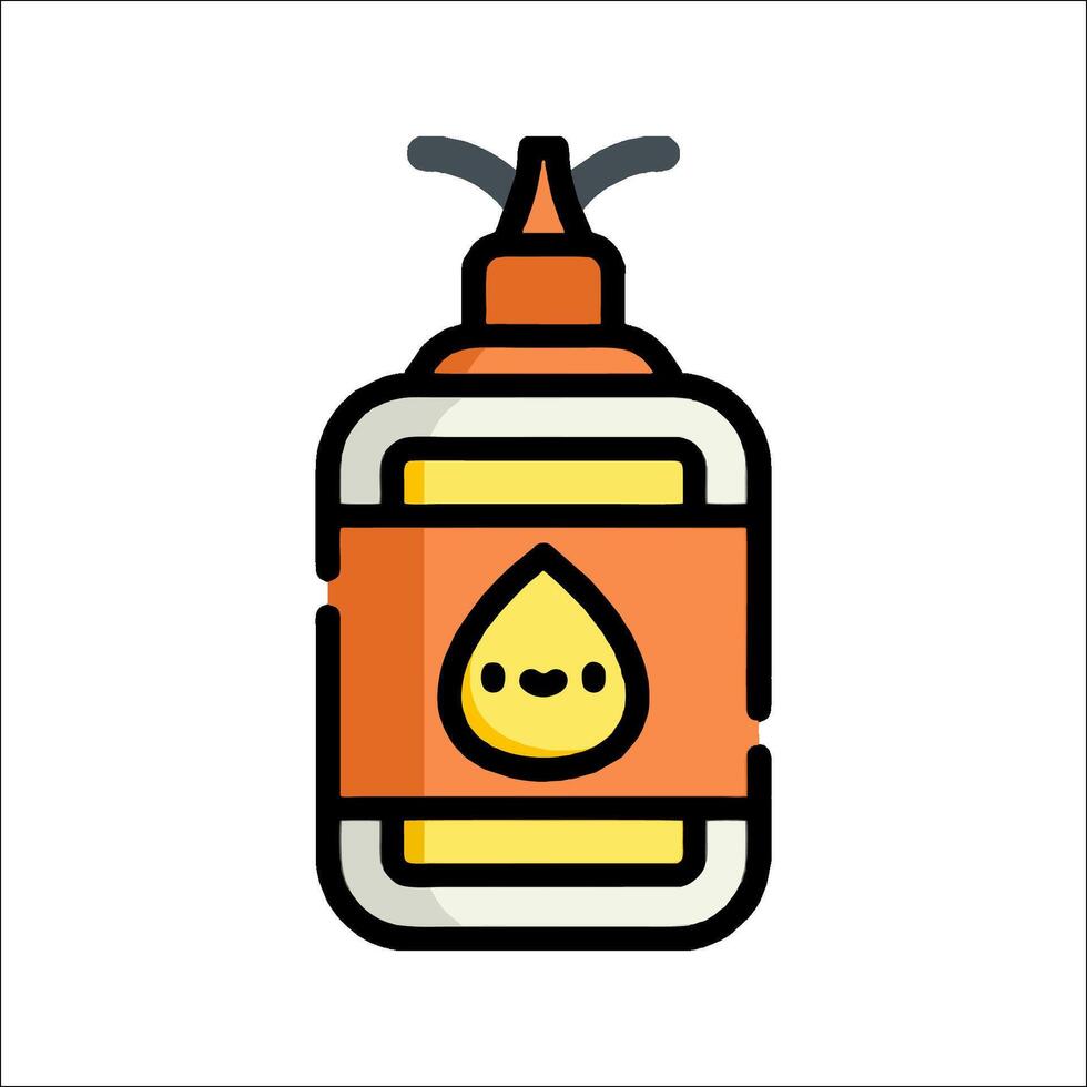 A bottle of oil with a yellow liquid inside vector