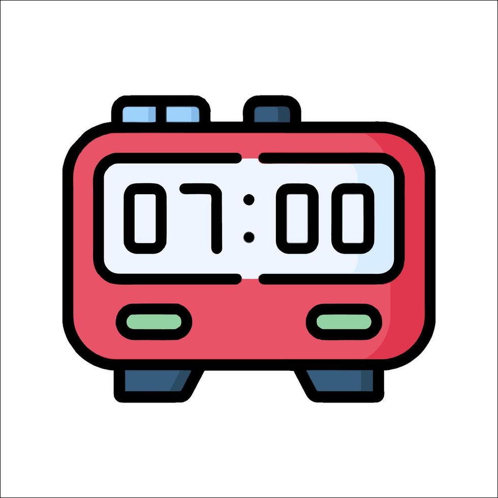 A red alarm clock on a white background vector