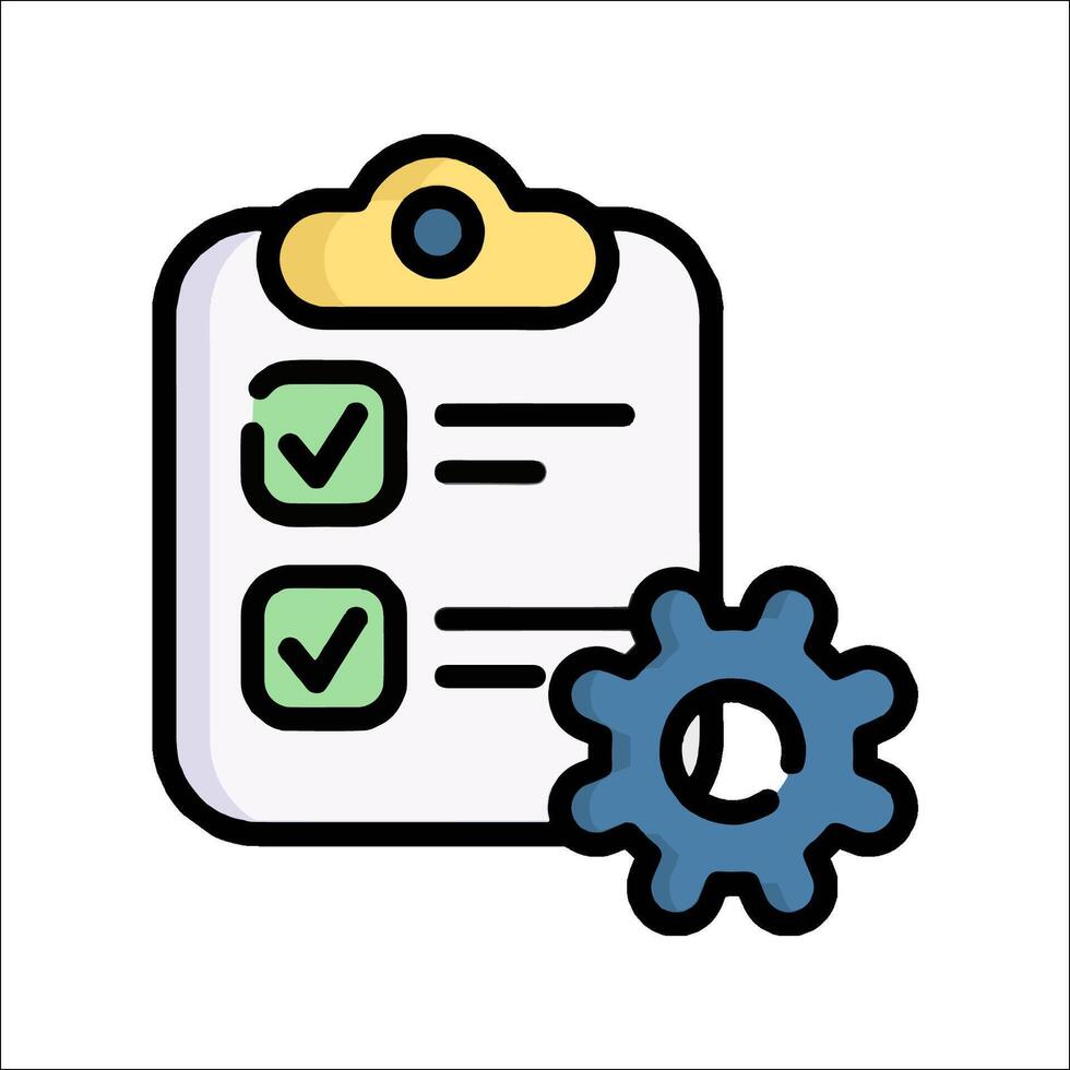 Checklist and gear icon illustration vector