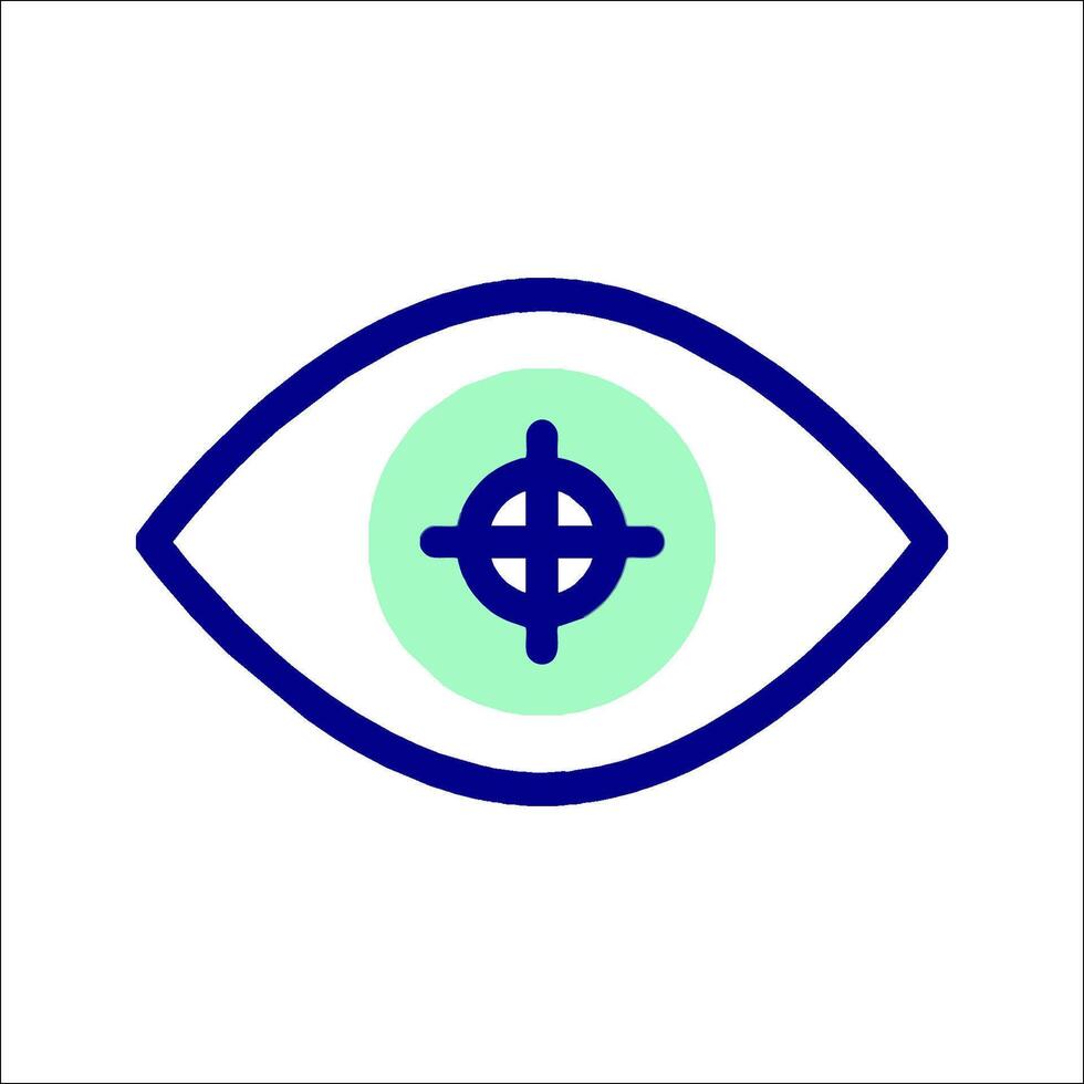 An eye with a cross on it vector
