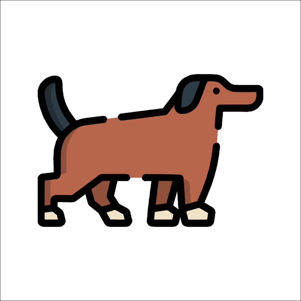 A dog is standing on a white background vector