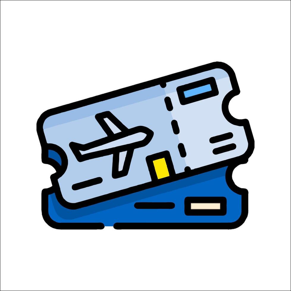 Airplane ticket icon illustration vector