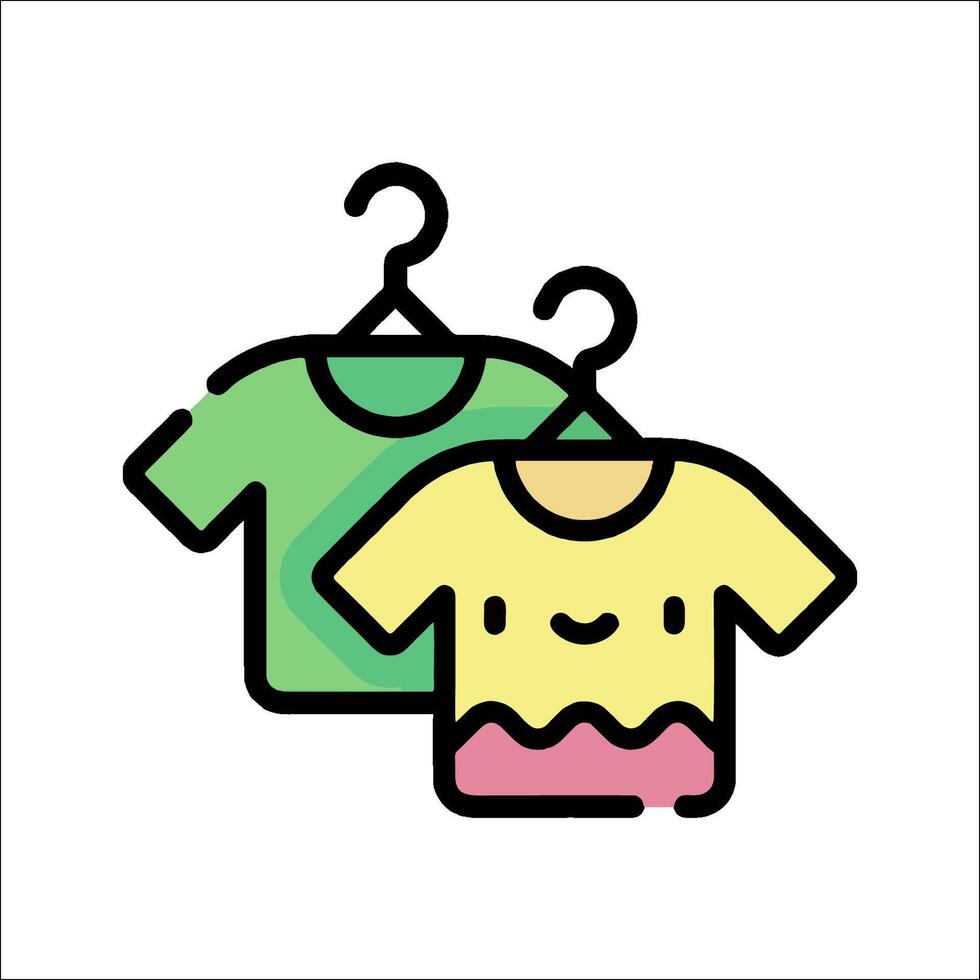 A shirt and a t - shirt hanging on a hanger vector