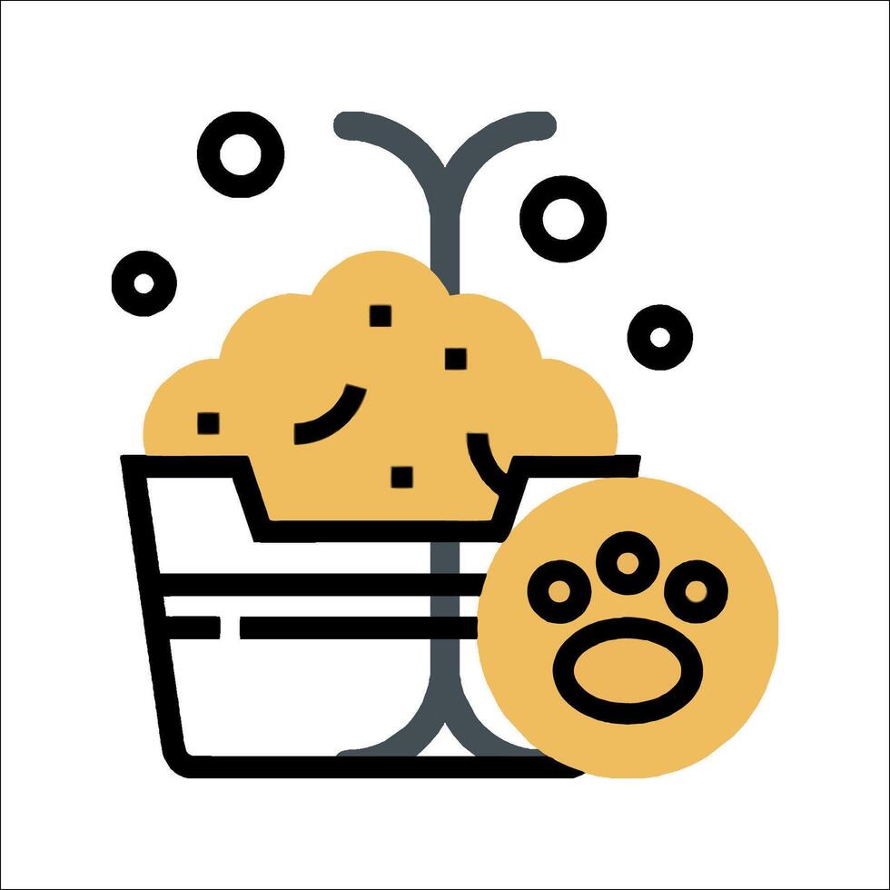 A dog's paw and a bowl of food vector
