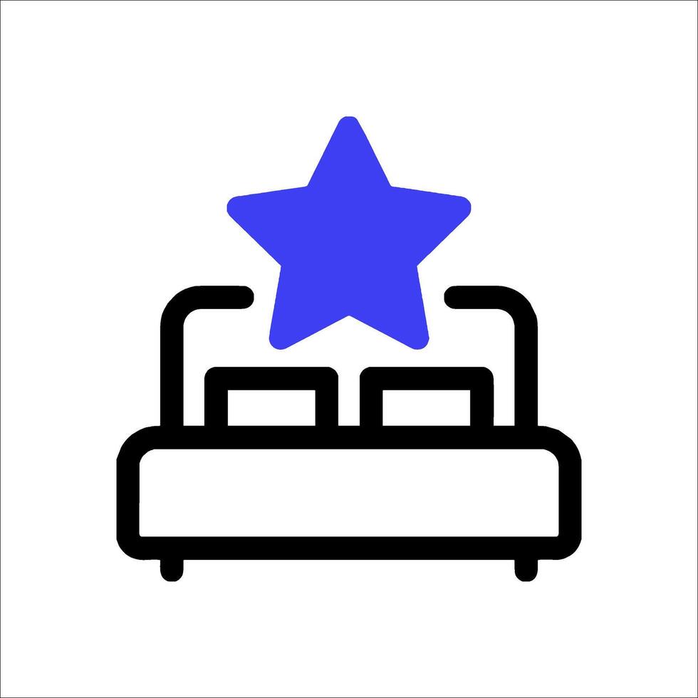 A bed with a star on top of it vector