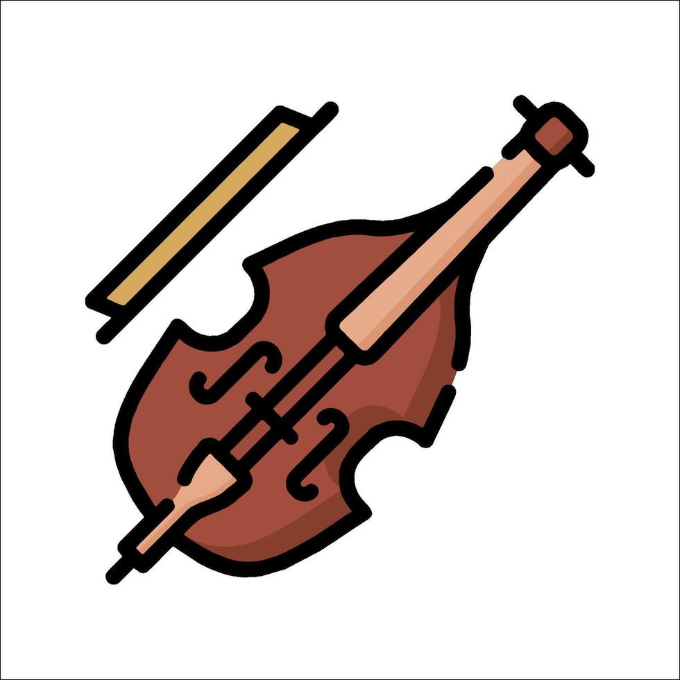 Violin and bow icon illustration vector