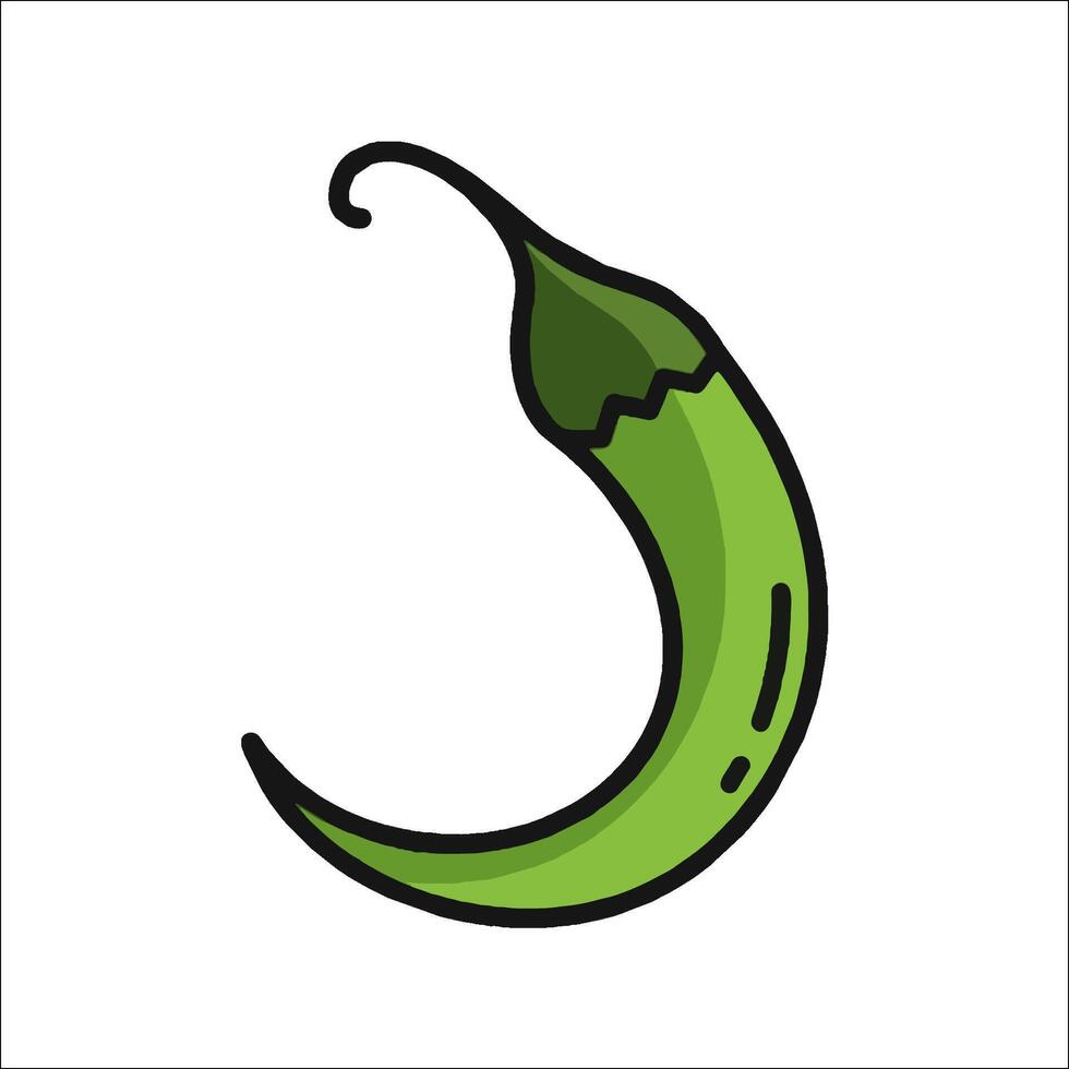A green chili pepper icon on a white background vector