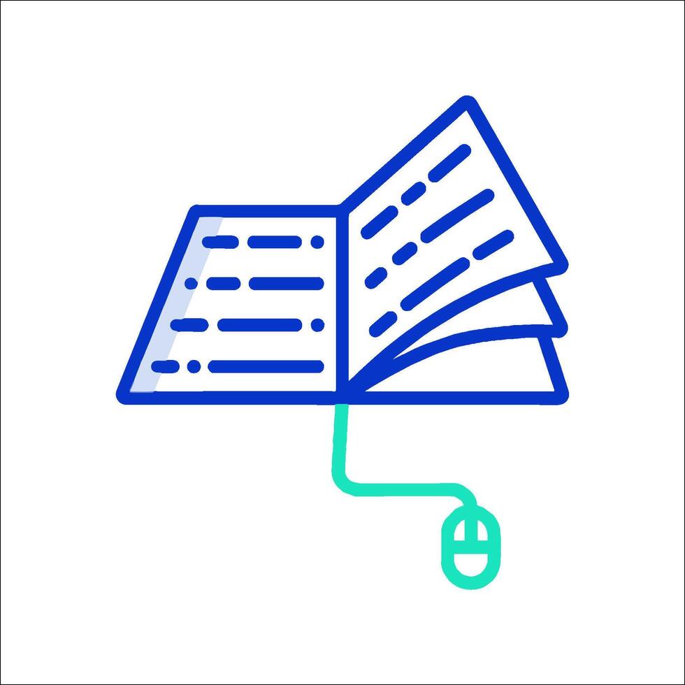 A book with a mouse on top of it vector