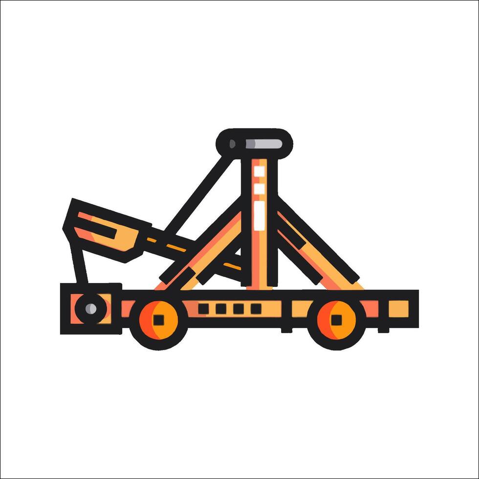 A flat icon of a ship with a crane on it vector