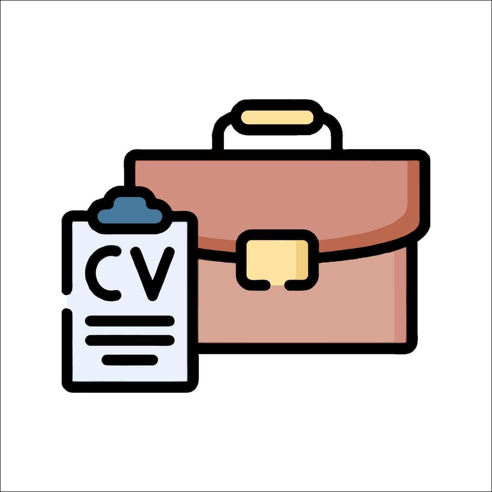 Cv and clipboard icon illustration vector