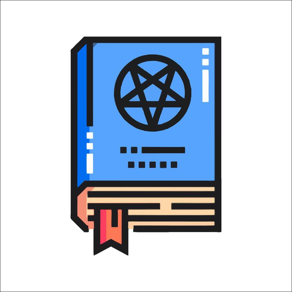 A book with a pentagram on it vector