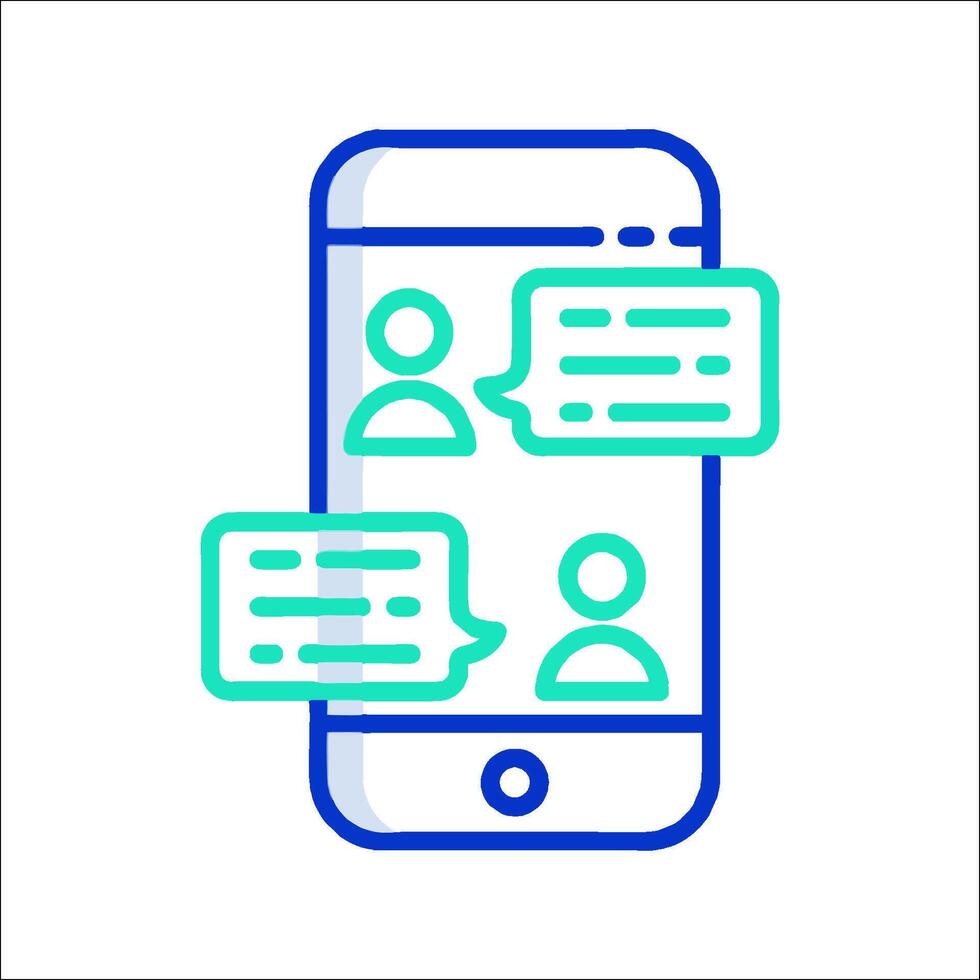 Mobile chat app icon illustration vector