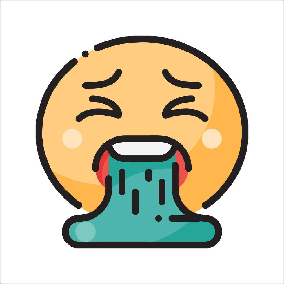 A cartoon emoticion with a blue tongue vector