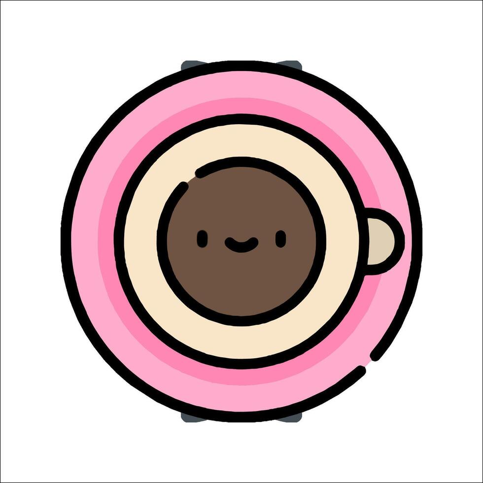 A cup of coffee with a smiley face on it vector