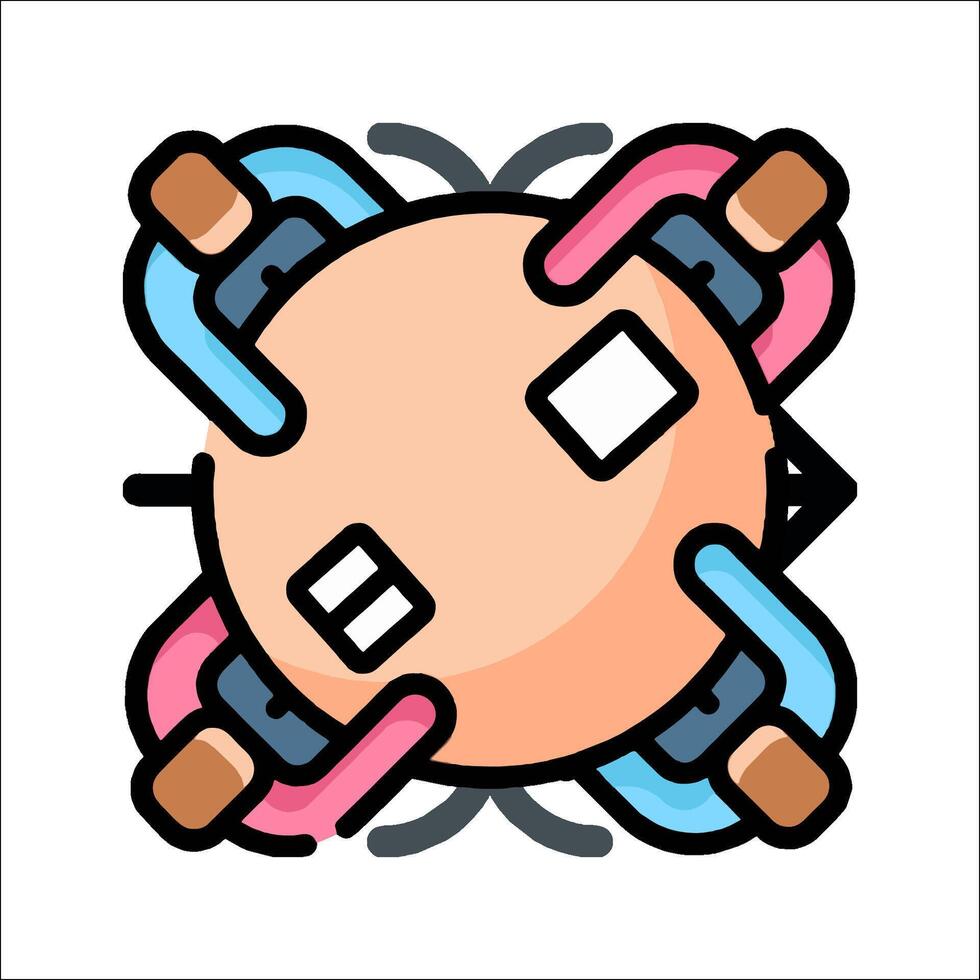A cartoon image of a ball with a bunch of wires vector
