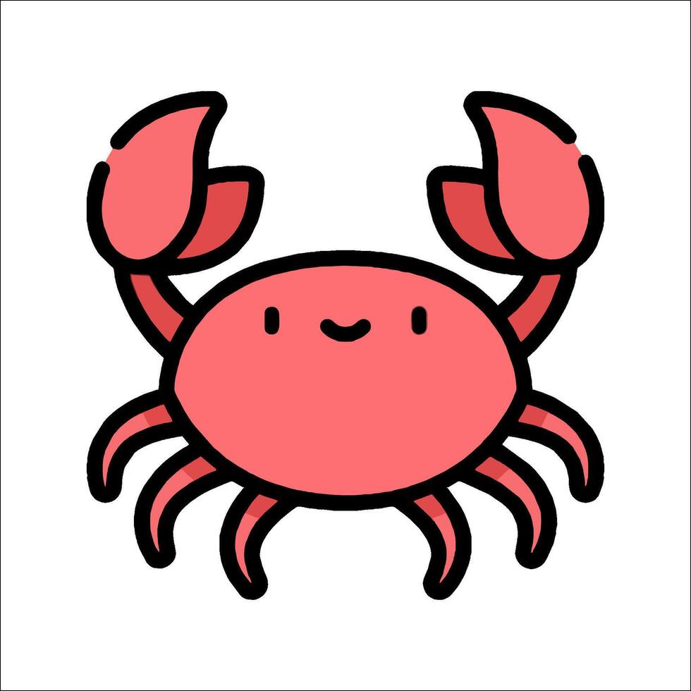 A cartoon crab with a smile on its face vector