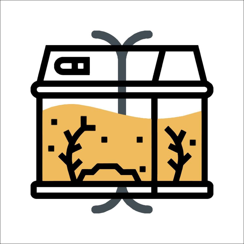 Fish tank icon illustration vector