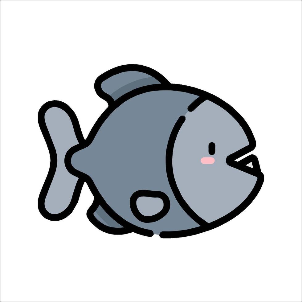 A cartoon fish with a pink nose and a pink tongue vector