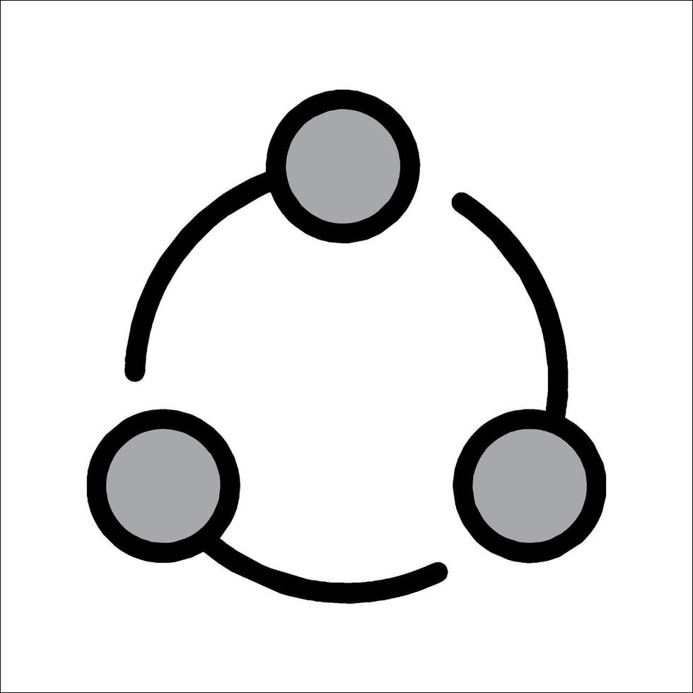 A circle with three circles inside it vector